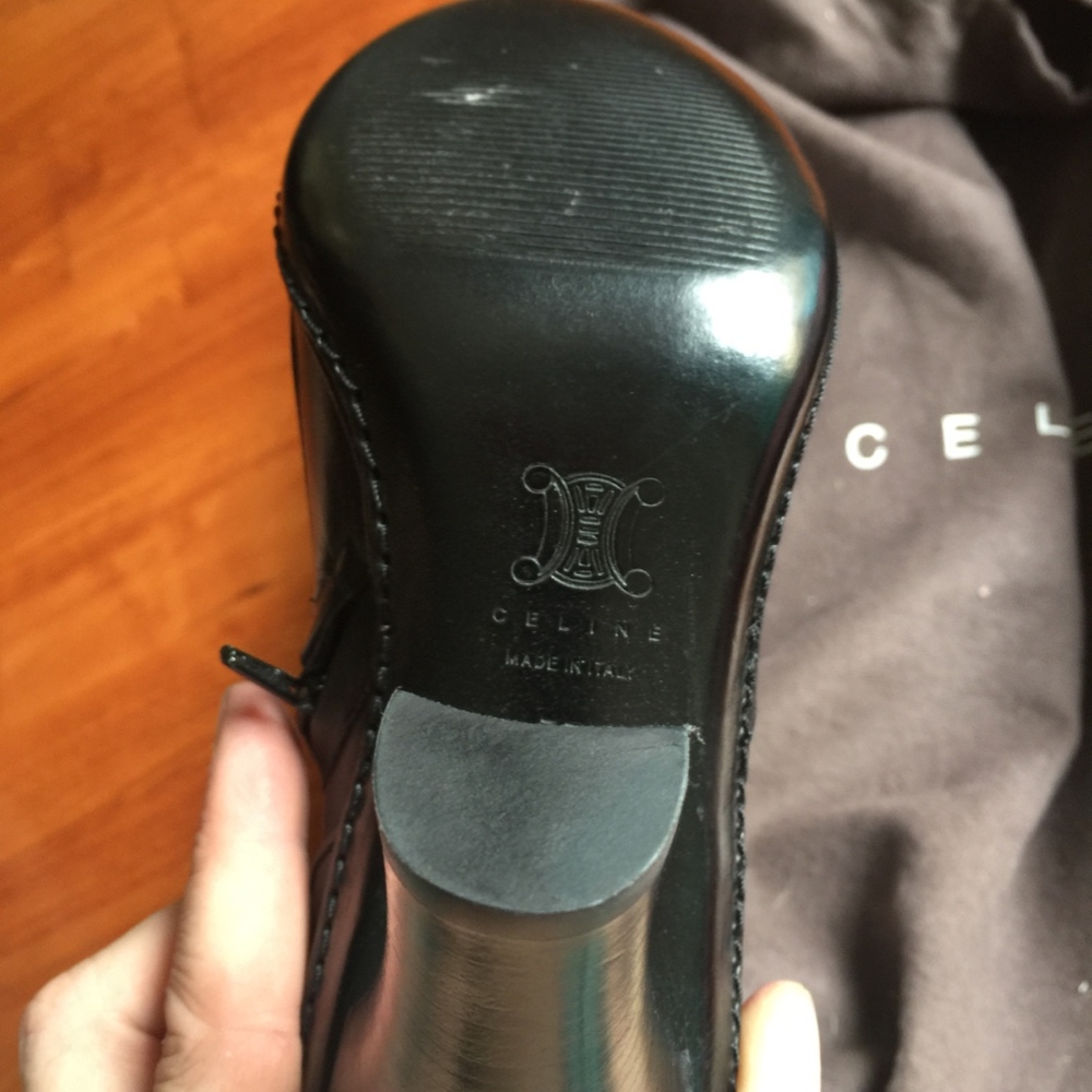 NIB Celine Black Leather Tall Boots 7 / 37 - Picture 4 of 8